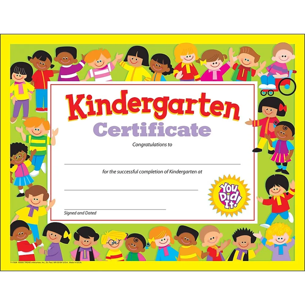 Awards & Certificates*Trend Enterprises Completion Certificates, 8.5" x 11", Multicolor, 6/Bundle (T-17008-6)
