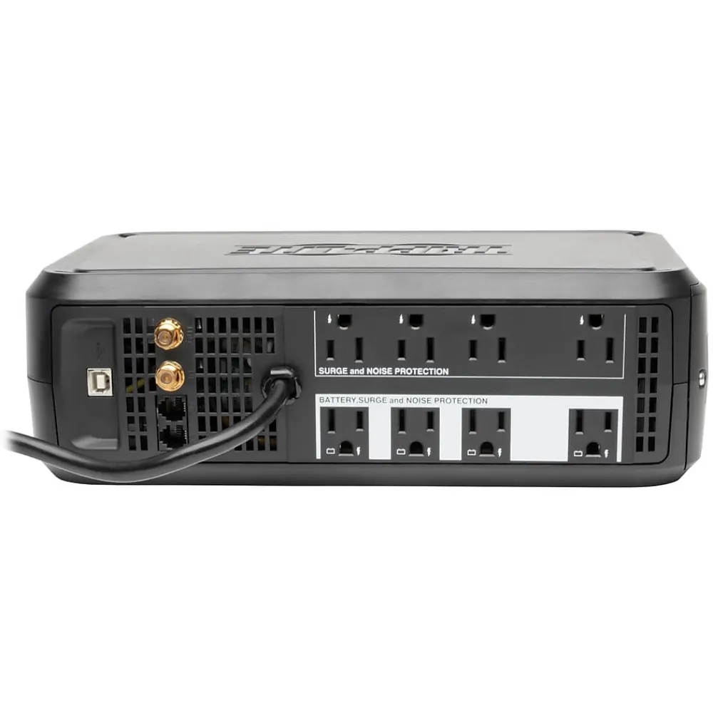 Tripp Lite UPS Smart 1000VA 500W Backup Tower LCD AVR 120V USB Coax RJ45 1000VA, 8-Outlets, Black (SMART1000LCD)