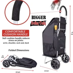 Trolley Dolly Bigger Folding Hand Truck, 200 lb. Capacity, Black (01-562)