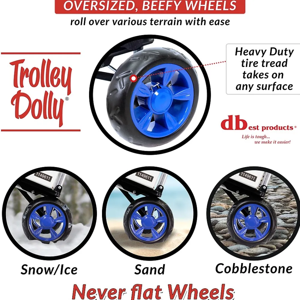Trolley Dolly Standard Folding Hand Truck, 110 lb. Capacity, Blue (01-060)