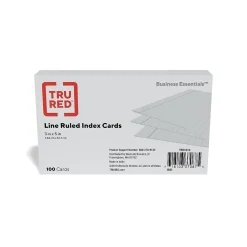 Index Cards*TRU RED â„¢ 3" x 5" Index Cards, Lined, Gray, 100/Pack (TR51014)