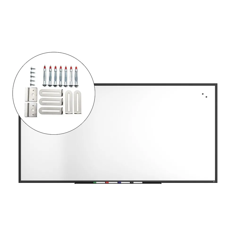 Dry Erase*TRU RED ™ Magnetic Porcelain Dry Erase Board, Black Frame, 8' x 4' (TR61191)