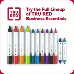 Markers|TRU RED ™ Pen Dry Erase Markers, Fine Tip, Black, 4/Pack (TR61460/TR54560)