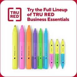 Highlighters|TRU RED ™ Tank Highlighter with Grip, Chisel Tip, Yellow, Dozen (TR54579)