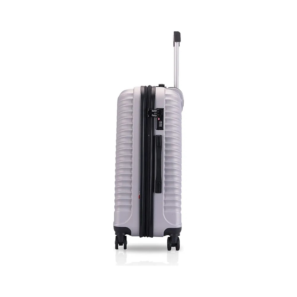 Italy FLETTERE 22.8" Hardside Carry-On Suitcase, 8-Wheeled Spinner, Silver (T0281-20in-SLV)<TUCCI Sale