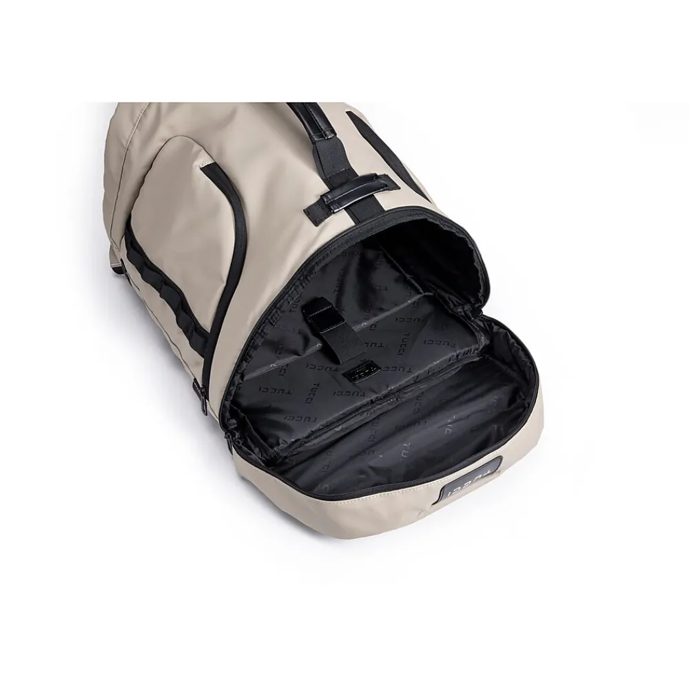 TUCCI Laptop Backpack, Medium, Beige (T0641)
