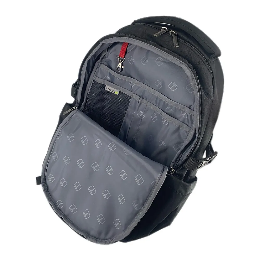 TUCCI SprintRider Laptop Backpack, Medium, Black (T0568)