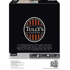 Tully's French Roast Decaf Coffee Keurig® K-Cup® Pods, Dark Roast, 24/Box (192419)