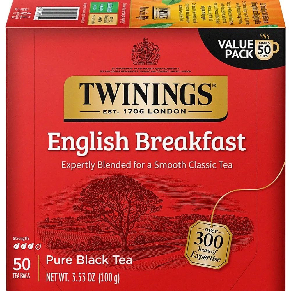 Twinings English Breakfast Black Tea Bags, 50/Box (F05331)