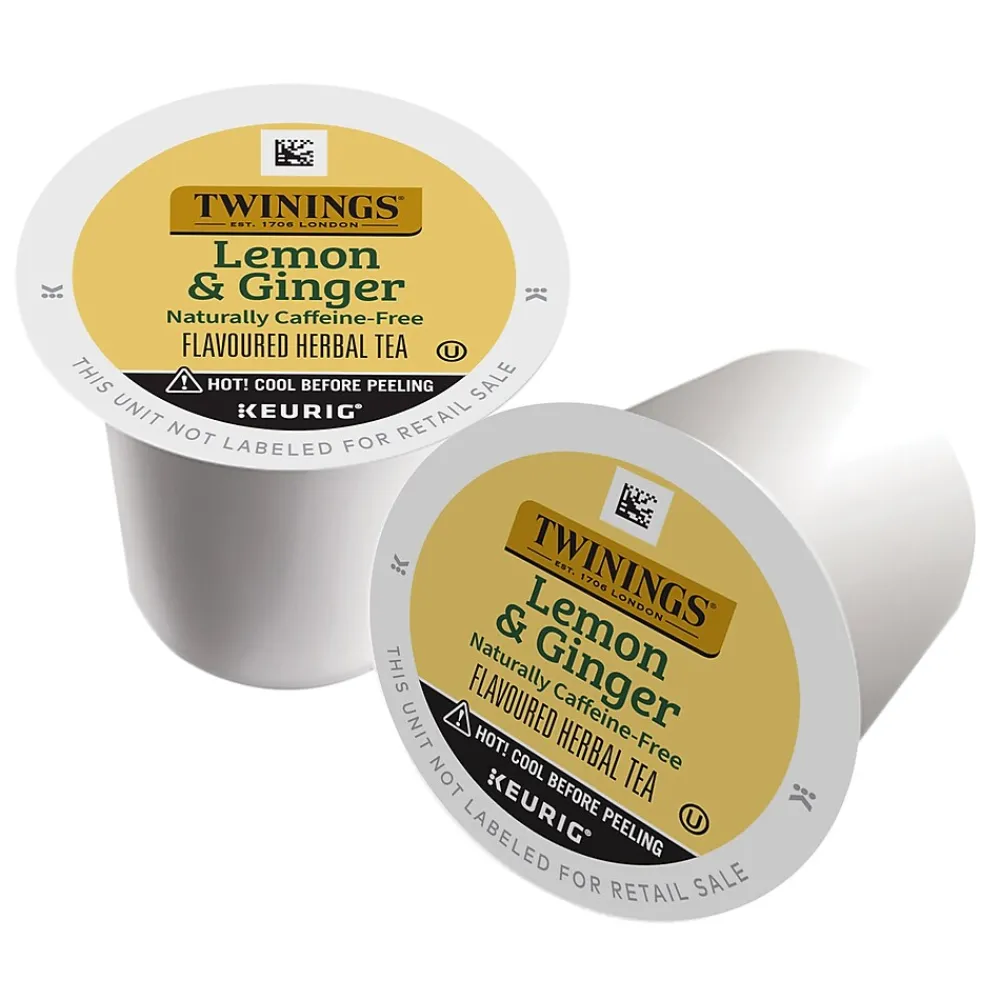 Twinings Lemon & Ginger Herbal Tea, Keurig® K-Cup® Pods, 24/Box (TNA89556)