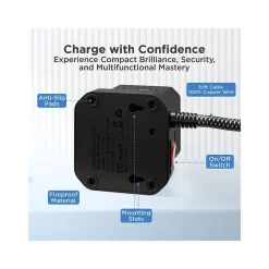 Uncaged Ergonomics Cube 5-Outlet 4-USB Port Surge Protector, 10', Black (PC-b-c)