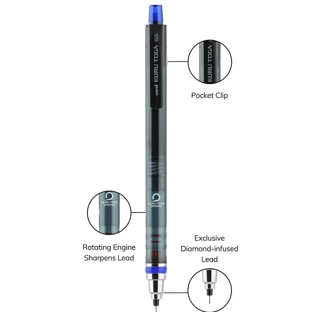Pencils|Uni Kuru Toga Mechanical Pencil, 0.5mm, #2 Hard Lead (1751934)