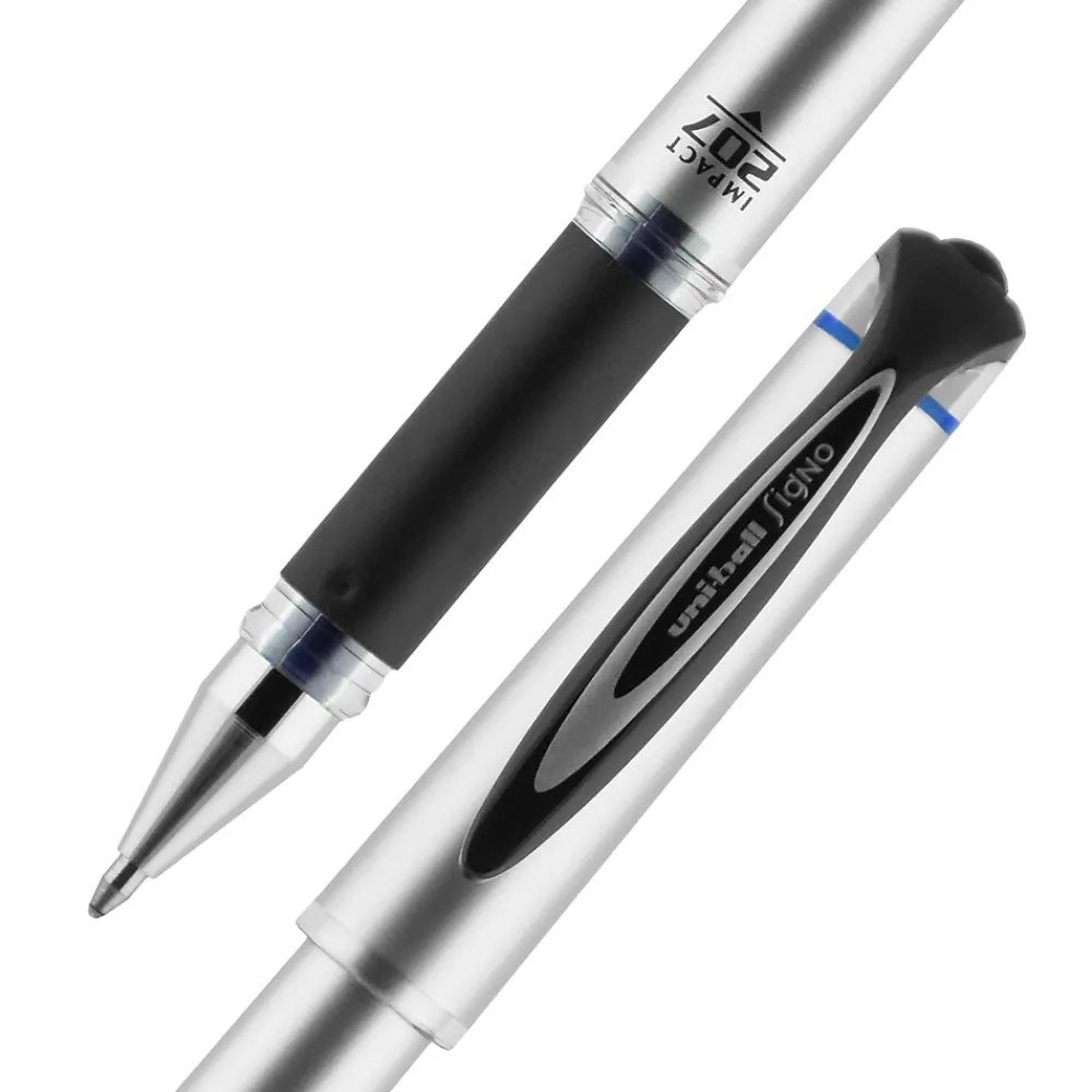 Pens|uni-ball 207 Impact Gel Pens, Bold Point, Blue Ink, 12/Pack (65801)