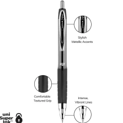 Pens|uni-ball 207 Retractable Gel Pens, Medium Point, 0.7mm, Black Ink, Dozen (33950)