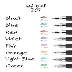Pens|uni-ball 207 Signo RT Retractable Gel Pens, Medium Point, 0.7mm, Black Ink, 4/Pack (33960)