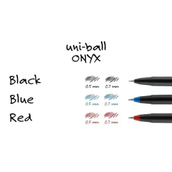 Pens|uni-ball uniball Onyx Rollerball Pens, Fine Point, 0.7mm, Blue Ink, Dozen (60145)