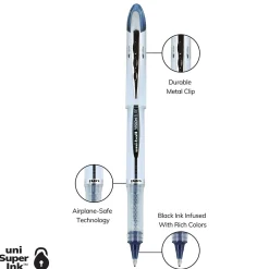 Pens|uni-ball Vision Elite BLX Rollerball Pens, Bold Point, 0.8mm, Blue/Black Ink (61232)