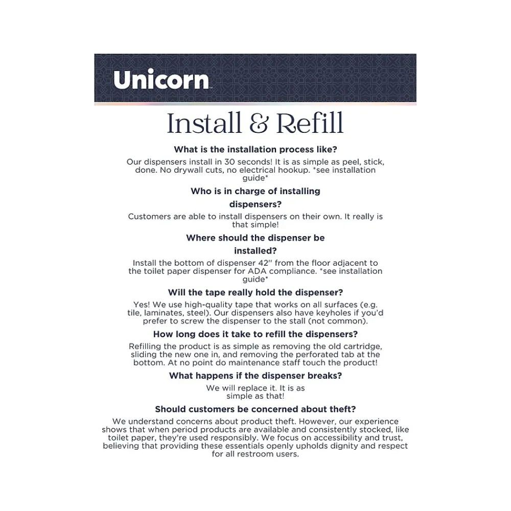 Unicorn Acrylic Wall-Mounted Bathroom Dispenser, Clear (TOP-08500)