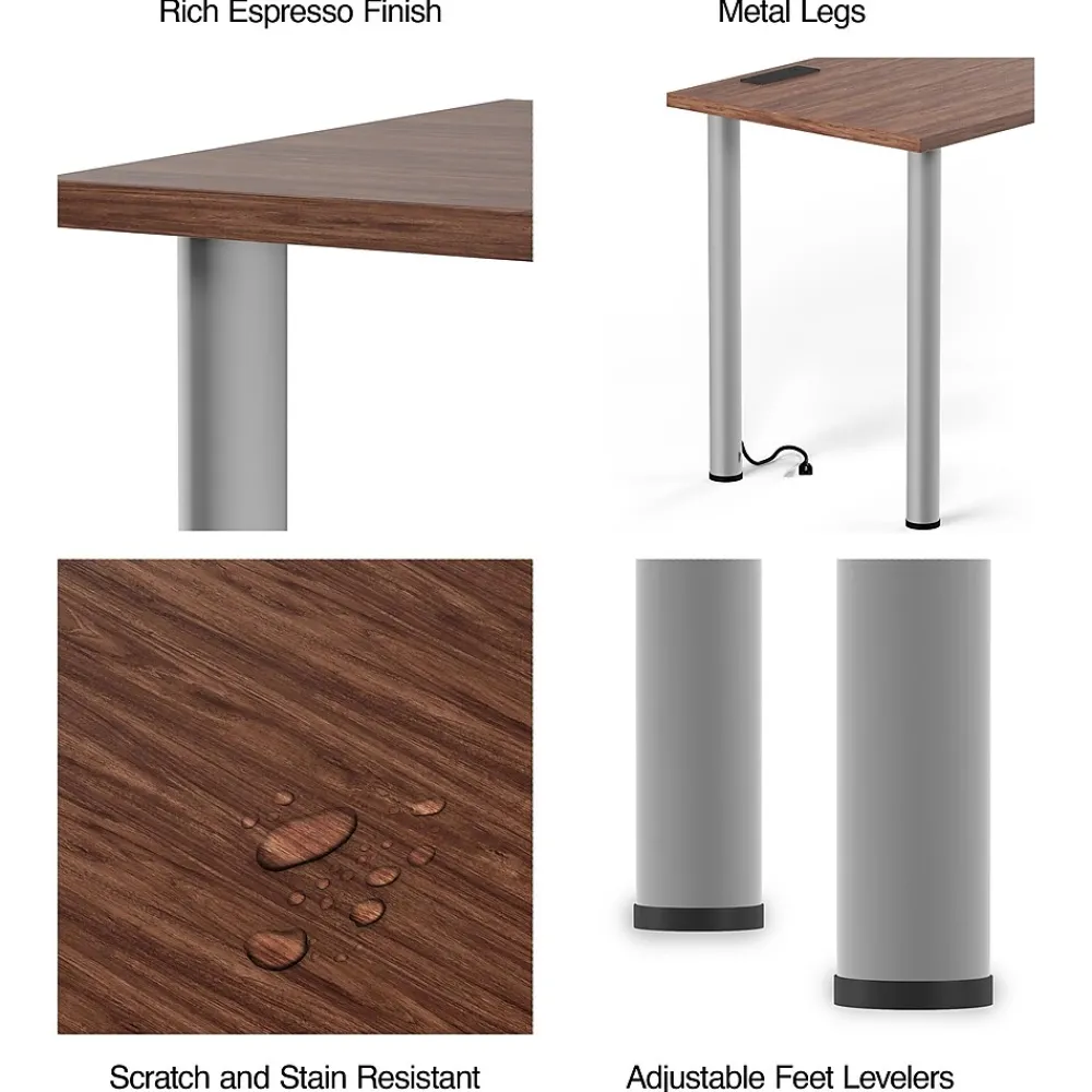 Office Desks*Union & Scale ™ Essentials 48"W Computer and Writing Desk, Espresso (UN56970)