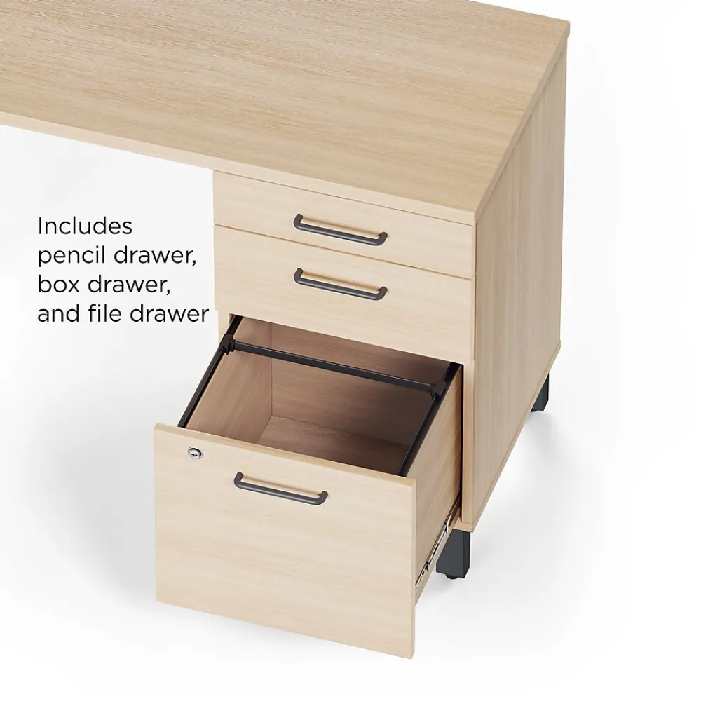 L-Desks*Union & Scale ™ Essentials 60"W L-Shaped Desk, Natural (UN60420)