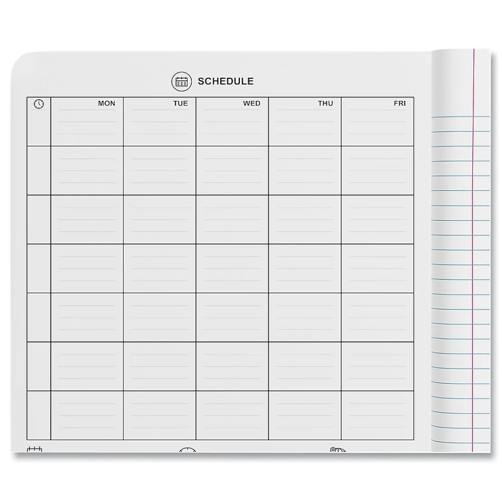 Composition Notebooks|Universal Composition Book, Wide Rule, 7 1/2 X 9 3/4, White, 100 Sheets, 6/pack