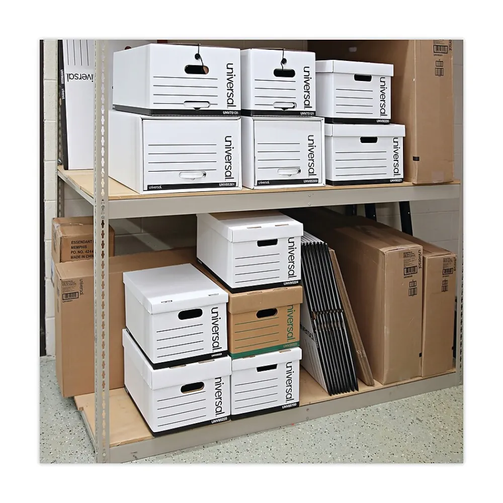 File Storage|Universal File Box, Letter/Legal Size, White, 12/Carton (UNV85700)
