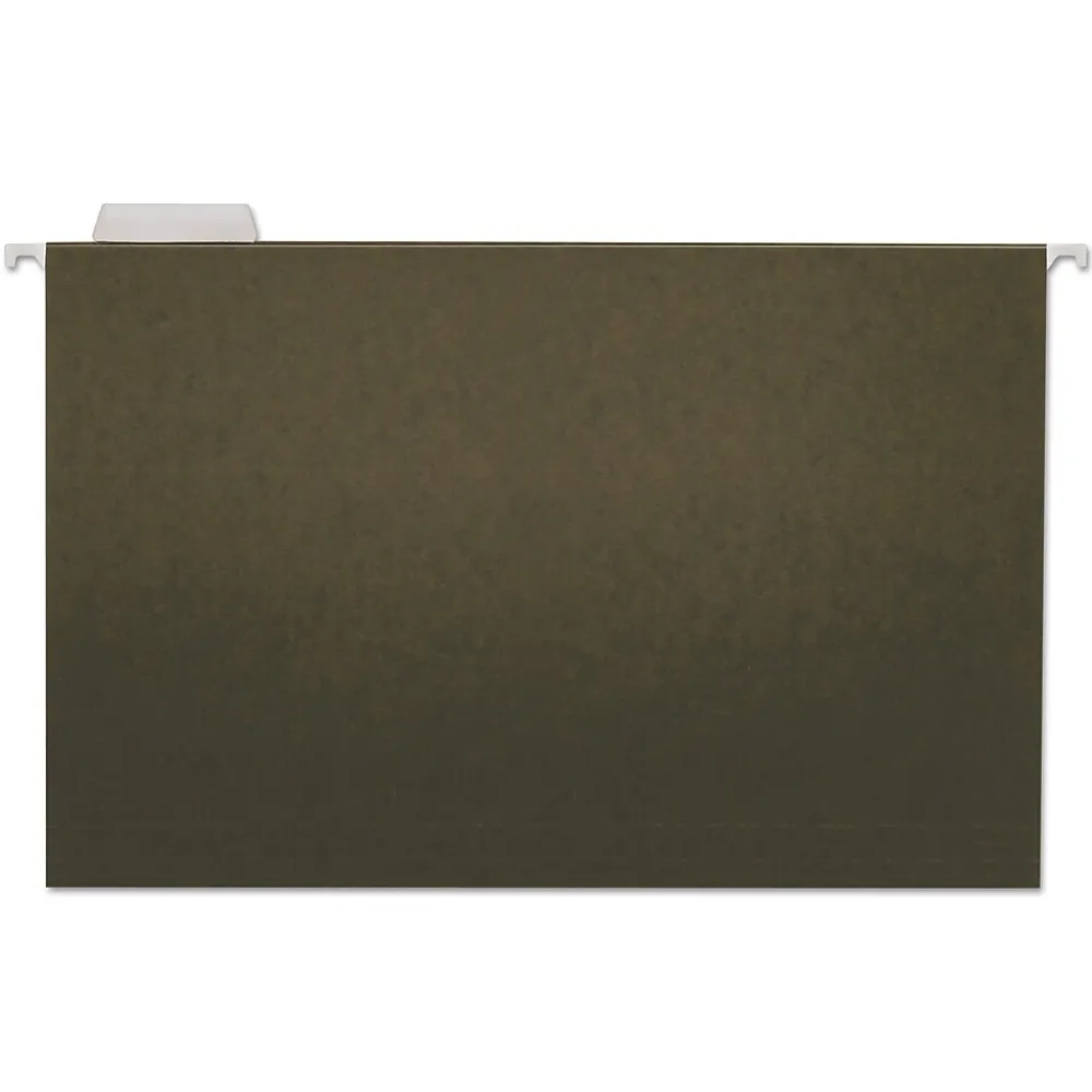 Hanging File Folders|Universal Recycled Hanging File Folder, Legal Size, Standard Green, 25/Box (UNV14215)