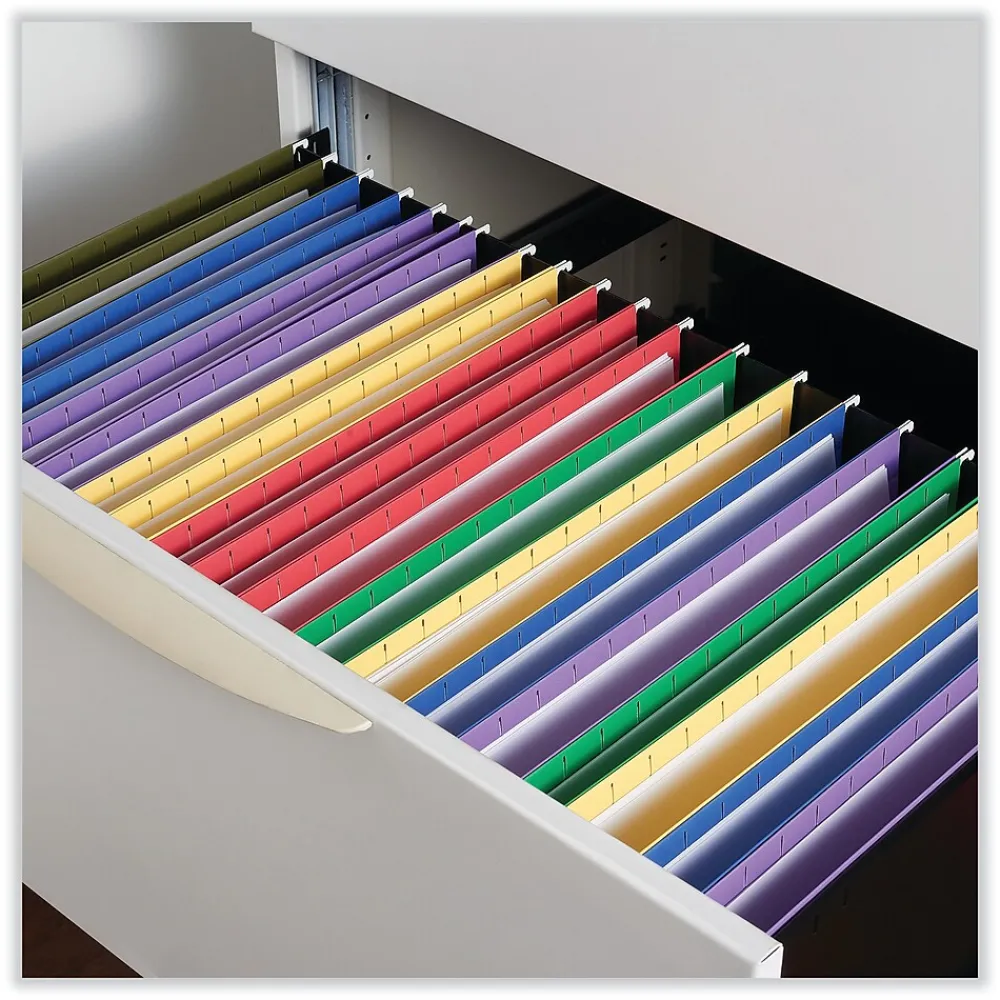 Hanging File Folders|Universal Recycled Hanging File Folder, Legal Size, Red, 25/Box (UNV14218)