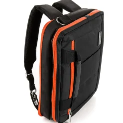 Laptop Briefcase, Black/Orange Nylon (PT_NBKLEA284_17)<Vangoddy Best