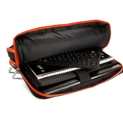 Laptop Messenger, Black/Orange Nylon (PT_NBKLEA274_17)<Vangoddy Clearance