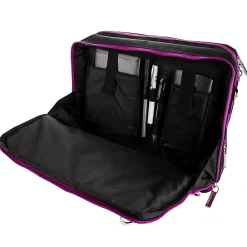 Nylon Backpack Messenger Shoulder Bag Case for 11 to 12 Inch Laptop, Black Purple (PT_NBKLEA275_17)<Vangoddy New