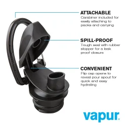 Vapur Anti-Bottle Collapsible Wide Mouth Water Bottle, 23 oz., Black (30046)