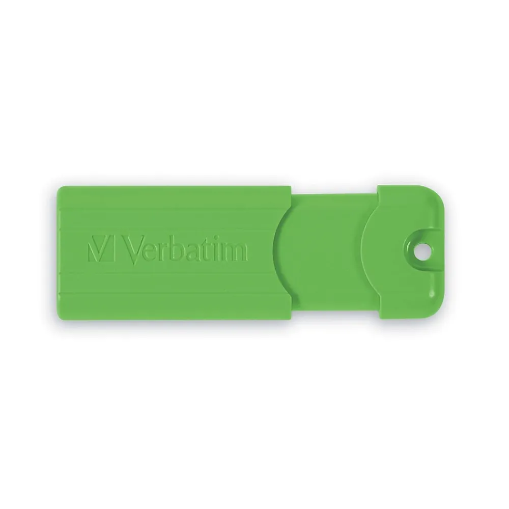 Outlet Verbatim PinStripe 128GB USB 3.2 Type-A Flash Drive, Red/Green/Blue, 3/Pack (70390)