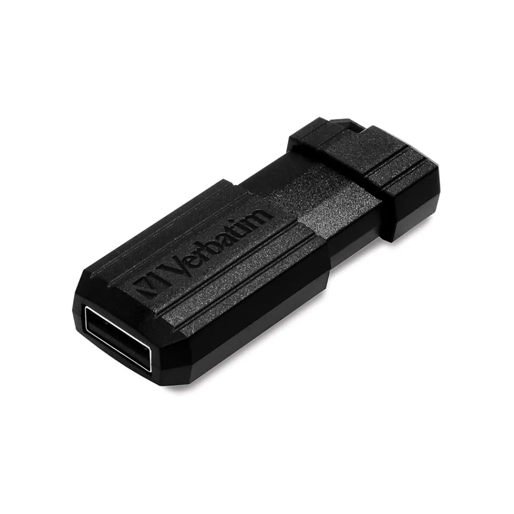 Clearance Verbatim PinStripe 16GB USB 2.0 Type A Flash Drive, Black (49063)
