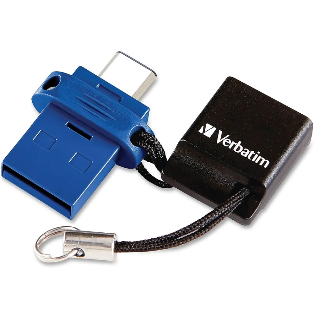 Best Verbatim Store 'n' Go Dual 64GB USB 3.0 Type A Flash Drive, Black and Blue (VTM99155)