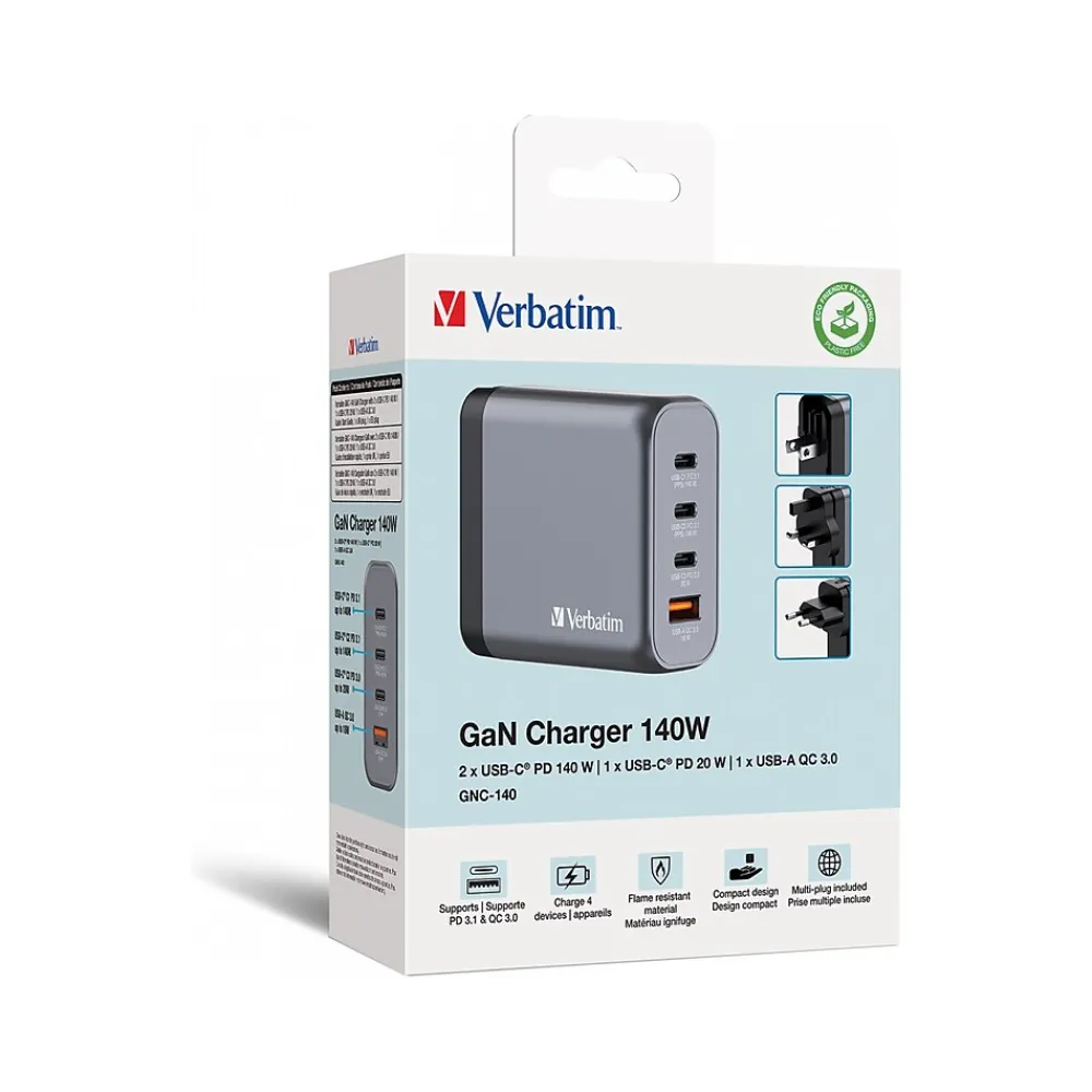 USB Type-C Wall Charger, Gray/Black (32203)<Verbatim