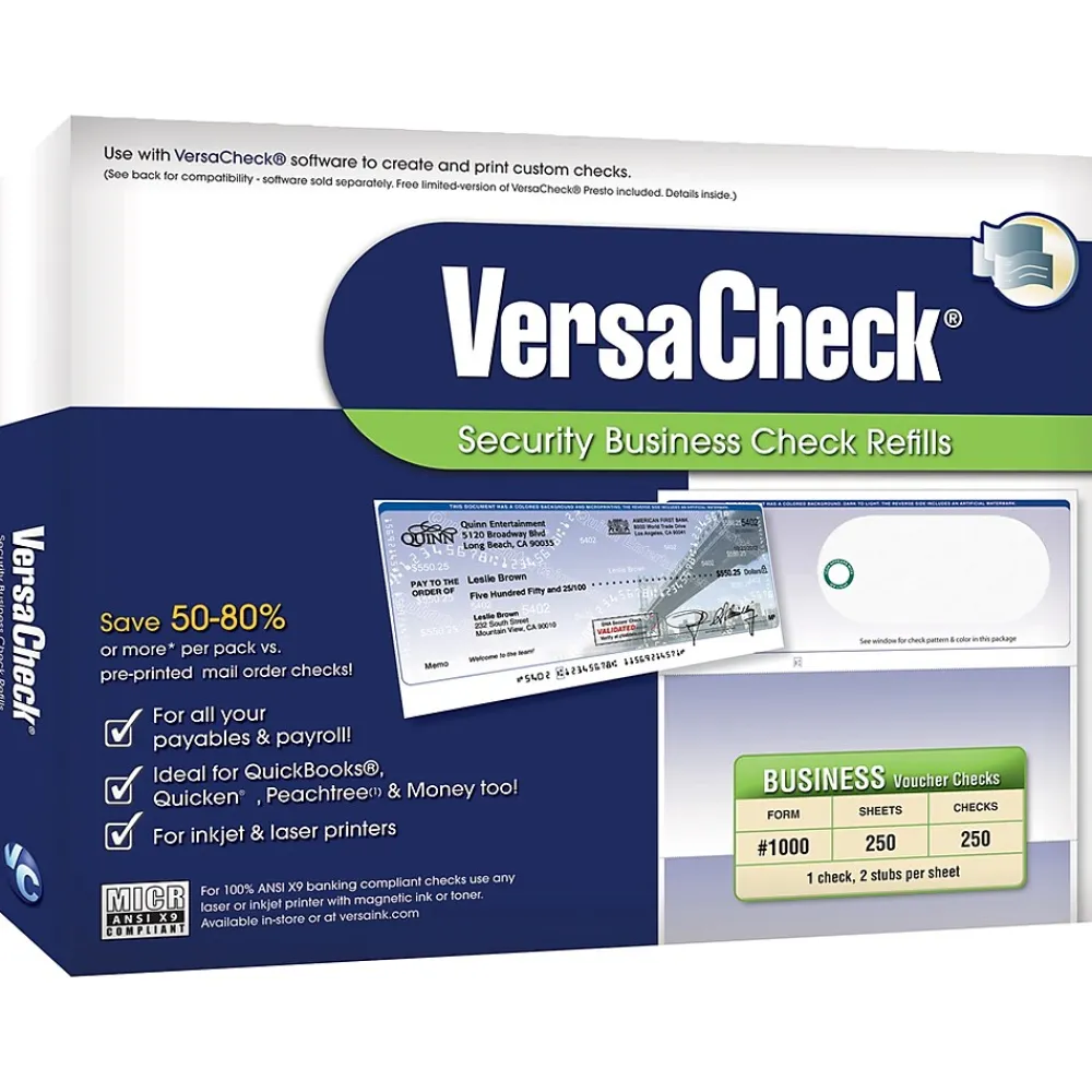 Business Forms*VersaCheck Form No. 1000 Elite Guest Checks Refill, 8.5" x 11", 250/Pack (10GE01-8765)