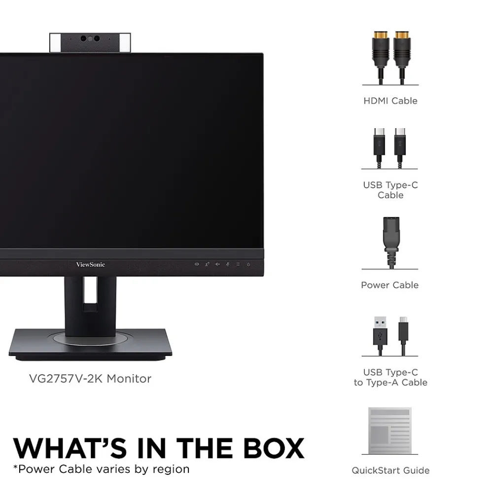 Outlet ViewSonic 27" 100 Hz LCD QHD Business Monitor, Black (VG2757V-2K)