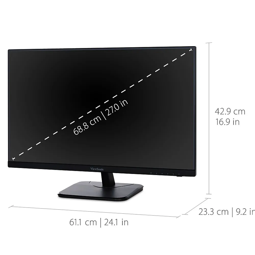 Online ViewSonic 27" 100 Hz LED Monitor, Black (VA2756-MHD)