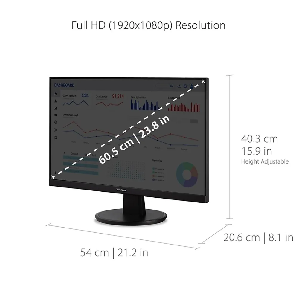 Discount ViewSonic 24" 100 Hz LED USB-C Monitor, Black (VA2447-MHU)
