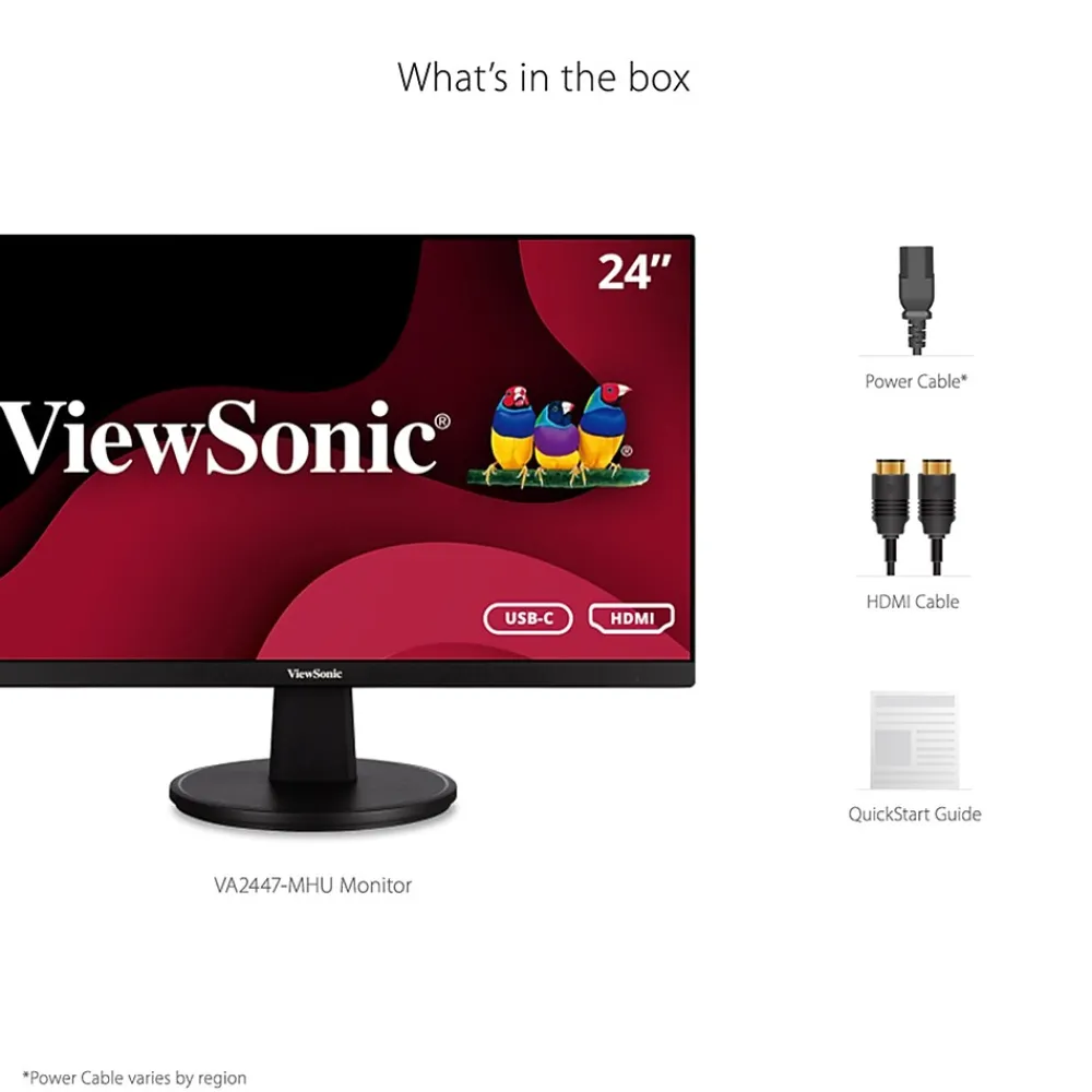 Discount ViewSonic 24" 100 Hz LED USB-C Monitor, Black (VA2447-MHU)
