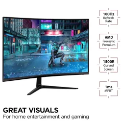 New ViewSonic 32" Curved 180Hz LCD Gaming Monitor, Black (VX3218-PC-MHD)