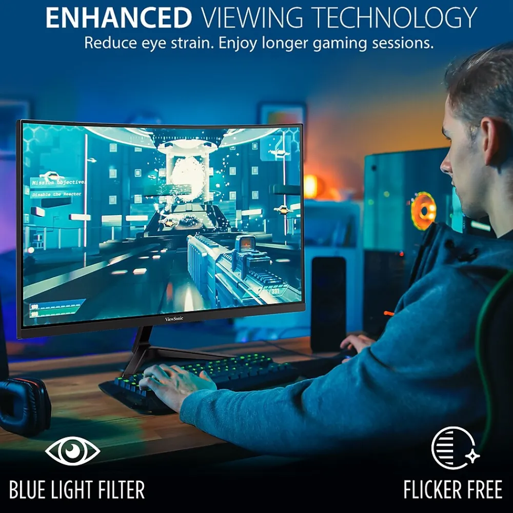 ViewSonic 27" Curved 180Hz LED Gaming Monitor, Black (VX2718-PC-MHD)