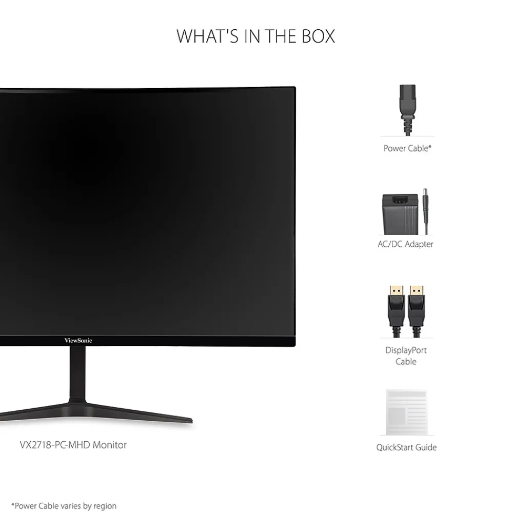 ViewSonic 27" Curved 180Hz LED Gaming Monitor, Black (VX2718-PC-MHD)