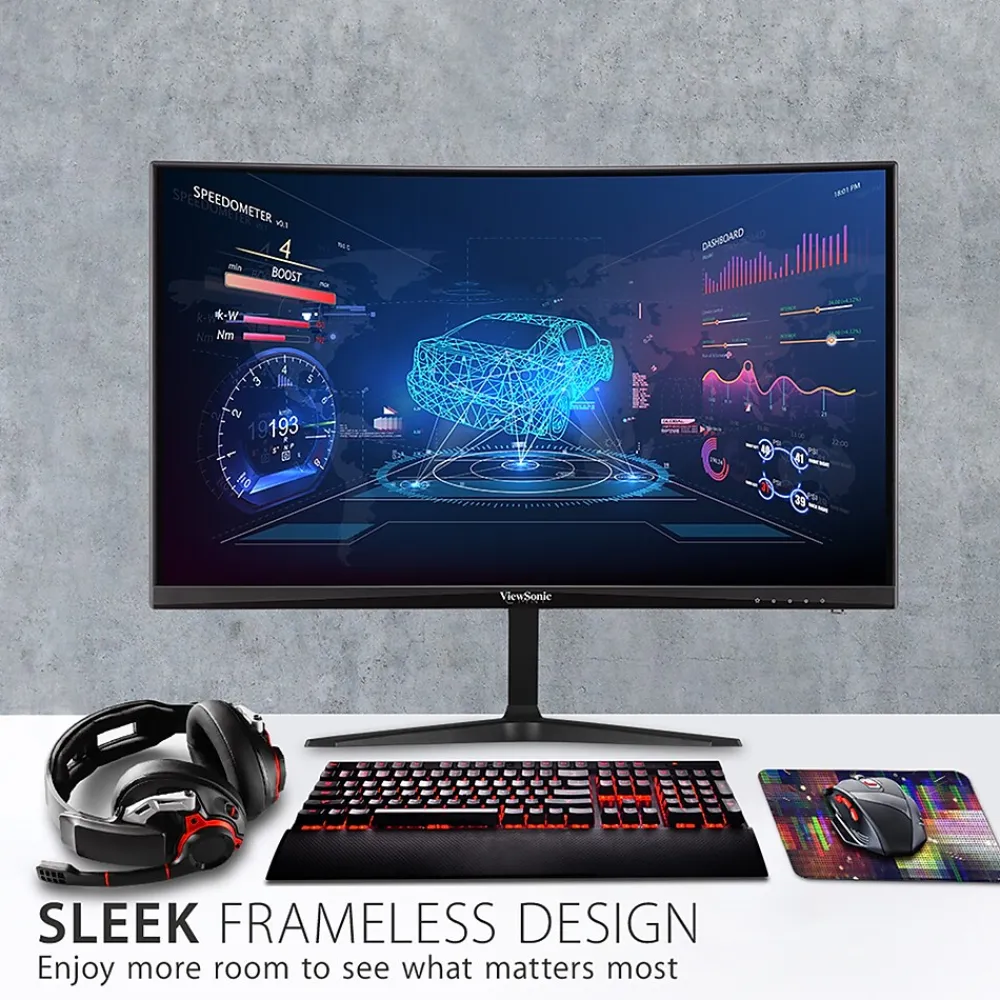 New ViewSonic 24" Curved 165Hz LED Gaming Monitor, Black (VX2418C)