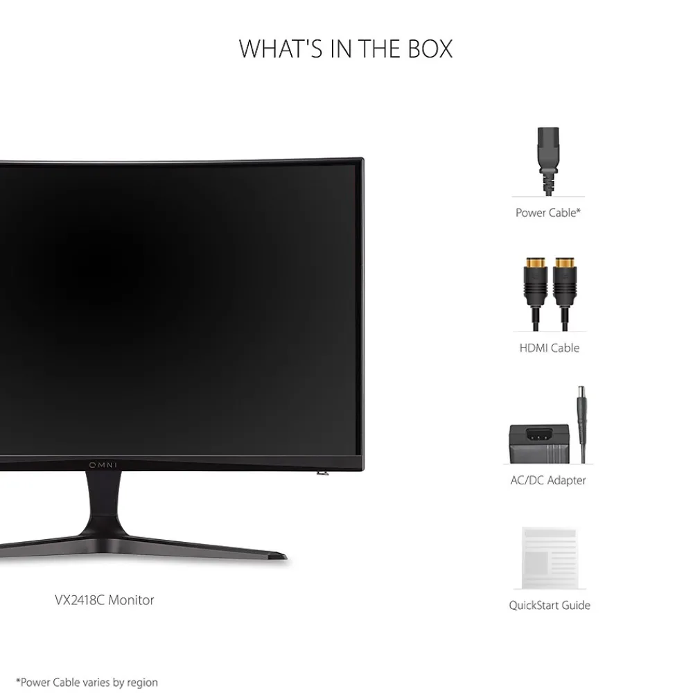 New ViewSonic 24" Curved 165Hz LED Gaming Monitor, Black (VX2418C)