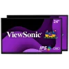 Outlet ViewSonic 24" Dual Pack 1080p IPS LED Monitors, Black (VG2448_H2)