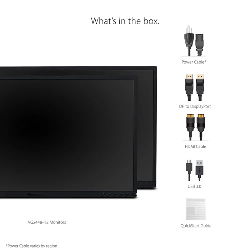 Outlet ViewSonic 24" Dual Pack 1080p IPS LED Monitors, Black (VG2448_H2)