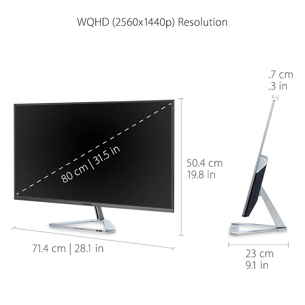 Outlet ViewSonic 32" 75Hz LCD Monitor, Black (VX3276-2K-MHD)