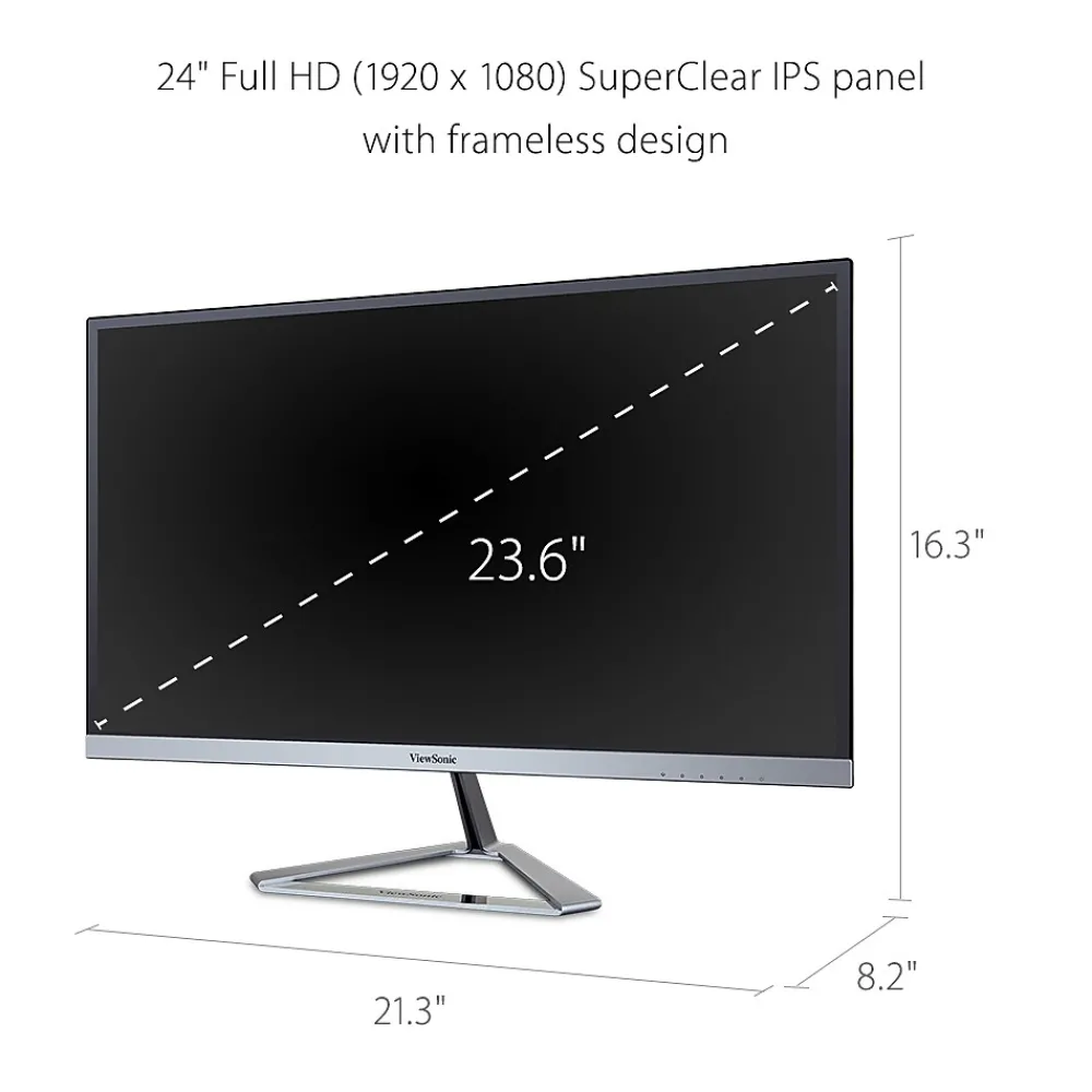 Discount ViewSonic 24" 75Hz LCD Monitor, Silver (VX2476-SMHD)